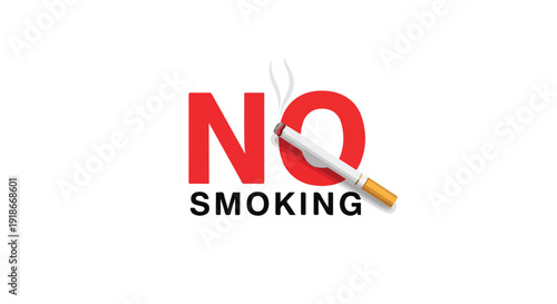 Graphic illustration of a no smoking sign with a cigarette being extinguished through a red 'Q', on a white background.