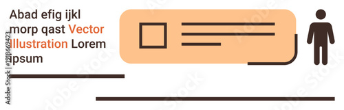 Digital identity, data systems, verification processes, technology concepts, authentication, user profiles. ID card with text and human figure minimal design. Digital identity, data systems concept