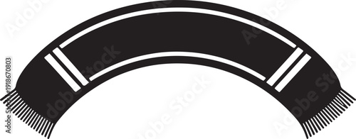 Curved football or soccer fan scarf accessory graphic element template design vector illustration
