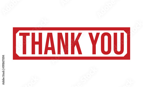A large red thank you sign on a white background for expressions of gratitude