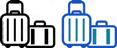 スーツケースと旅行用バッグの荷物アイコン（Travel Luggage and Suitcase Icon）
