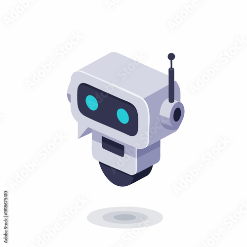 Isometric Detailed Chatbot Concept Robotic Assistant Artificial Intelligence Technology