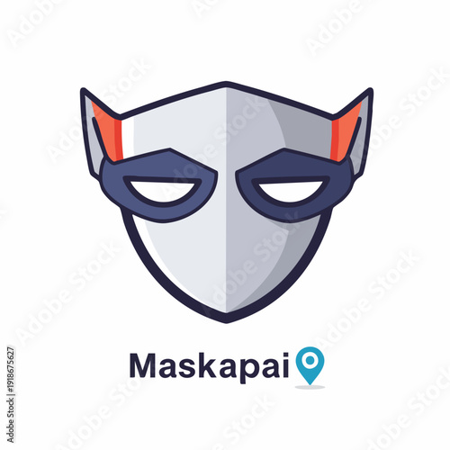 Modern Flat Illustration Superhero Mask Identity Head Symbol Protection