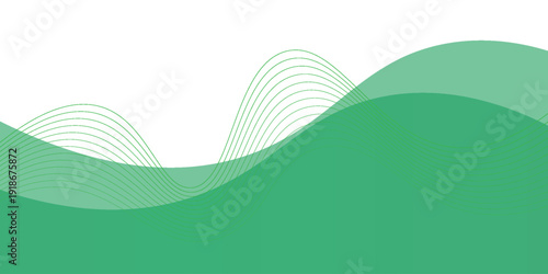 Mint green wave border, divider, footer vector shape vector illustration,eps10