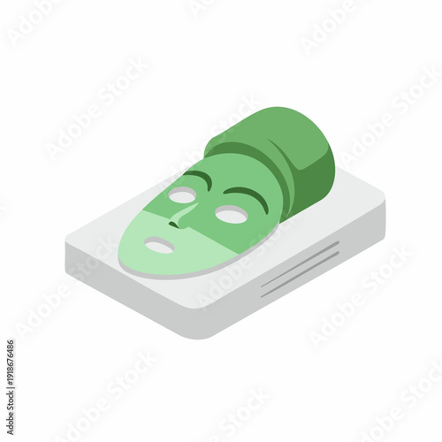Isometric Detailed Facial Mask Sheet Beauty Treatment and Relaxation Item