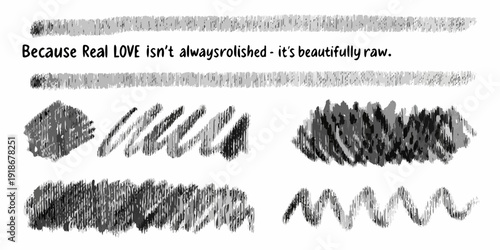 Sketch of scribbles and handwritten text about real love