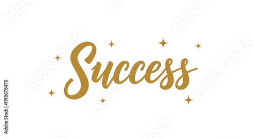 Elegant Gold Success Banner with Sparkles for Achievement Celebration
