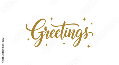 Elegant Greetings Text with Sparkling Gold Accents