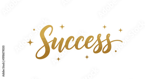 Elegant Gold Success Text with Sparkles for Motivation