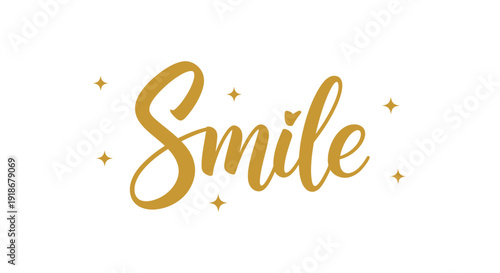 Inspirational Handwritten Smile Quote with Sparkles