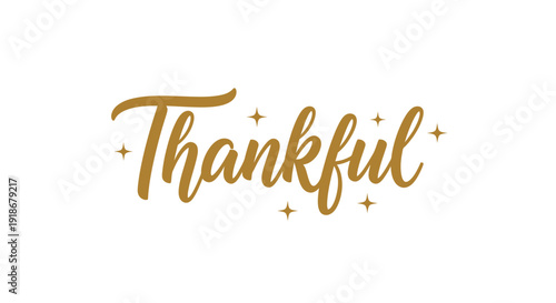 Elegant Thankful Script with Sparkles for Appreciation or Gratitude