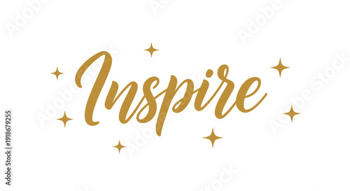 Elegant Inspirational Script 'Inspire' with Sparkling Stars