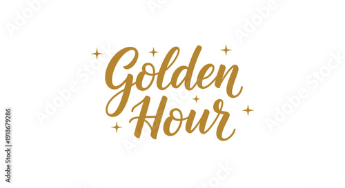 Elegant Golden Hour Text Design with Sparkles for Timely Events