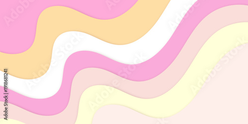 Overlapping pastel ribbons in pink, ivory, and sandy tones creating a smooth abstract wave pattern, subtle depth and elegant contemporary design.