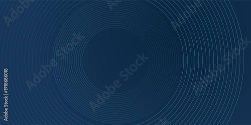 Blue abstract background with glowing circles. Swirl circular lines pattern. Geometric spiral. Twirl element. Modern graphic design. Futuristic technology concept.