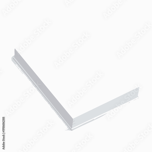 White corner molding profile for interior decoration and design.