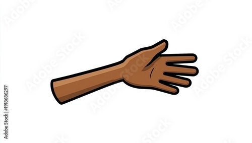 Cartoon hand offering an open palm, ready to receive or help