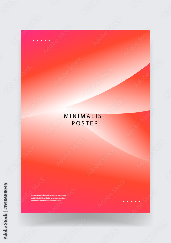 Fototapeta premium Minimalist abstract background featuring soft red and orange gradient with fluid light waves and elegant typography