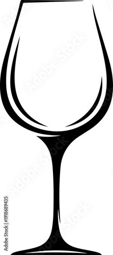 wine glass vintage hand drawn silhouette vector illustration