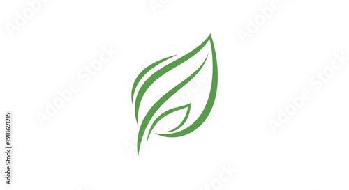Eco-friendly green leaf vector illustration featuring a natural organic plant symbol for ecology and bio design concepts