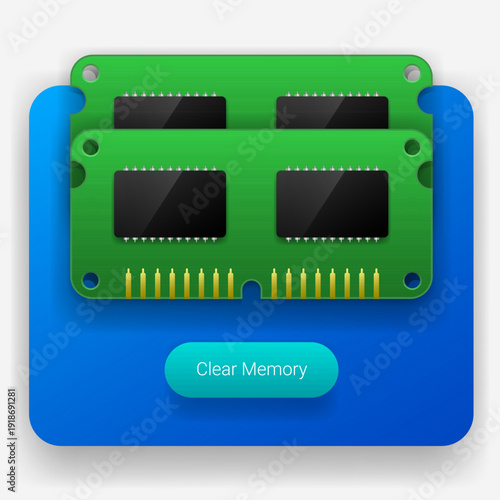 Modern RAM Cleaner App Interface UI Design