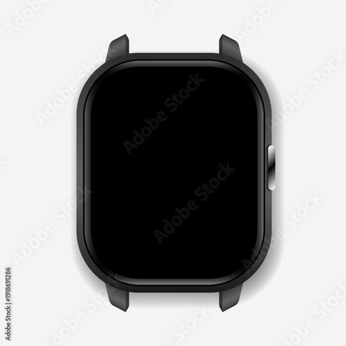 Modern Smartwatch Mockup Black Wearable Device