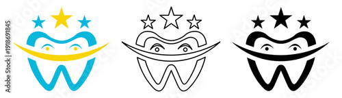 Bright smile dental care clinic logo icon vector illustration design