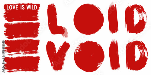 Bold red typography featuring the phrase love is wild and loid