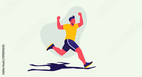 Energetic runner sprinting outdoors with dynamic motion