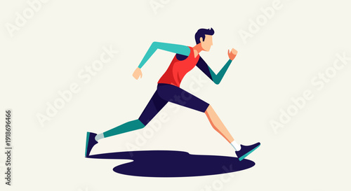Dynamic Runner in Motion - Fitness and Athleticism Concept