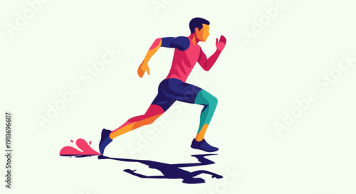 Energetic man sprinting in athletic gear, dynamic running motion