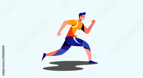 Dynamic Running Man Illustration for Active Lifestyle