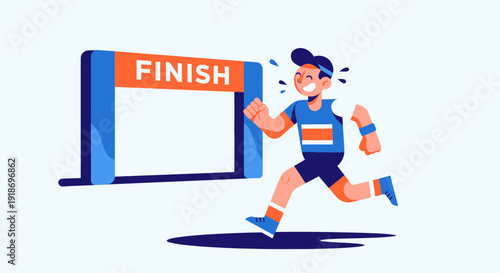 Child Running to Finish Line in a Race