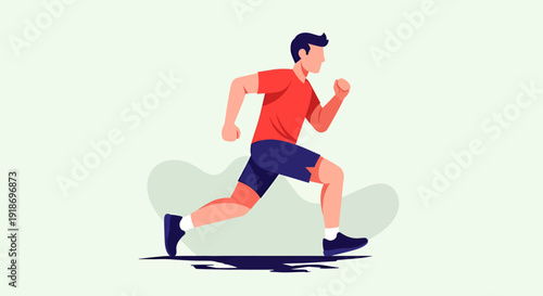 Active man running outdoors in athletic wear