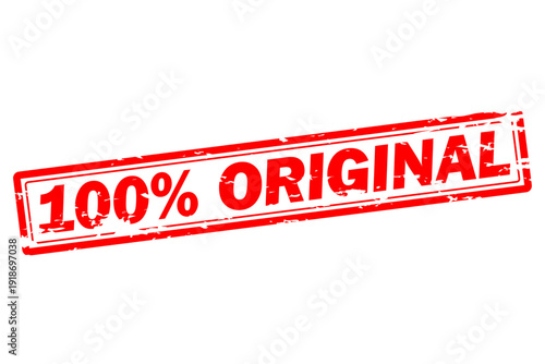 100% ORIGINAL - Red Rubber Stamp with text 100% ORIGINAL
