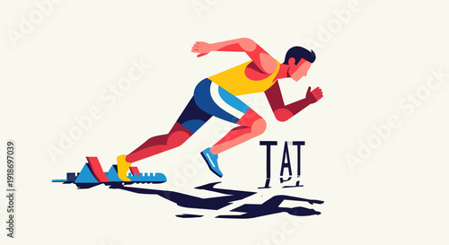 Dynamic Female Sprinter Running Fast on Track for Athletics