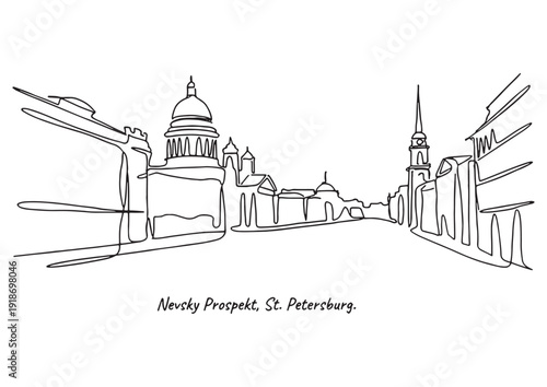 Photos Continuous line drawing of St