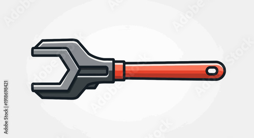 Adjustable wrench illustration on a clean background showcasing tool's versatility in industry settings