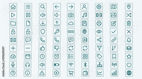 Universal UI UX line icon set for web and mobile applications