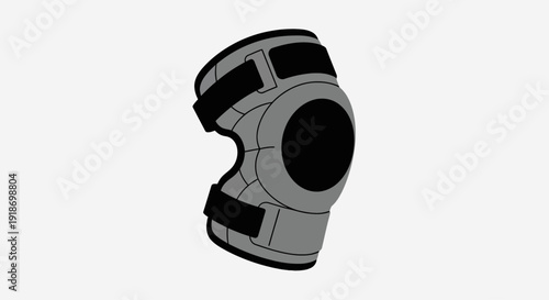 Knee brace illustration viewed from the side, showcasing protective design and support features for athletic use and injury prevention