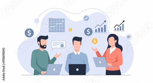 Business people working together on a project collaborating and discussing ideas.