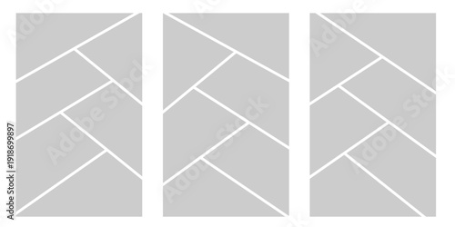 Image collage layout template. Grey mosaic mood board grid collection. Picture frame set. Photo album idea for banner, poster, comic page, flyer, brochure, booklet, memory wall design. Vector pack
