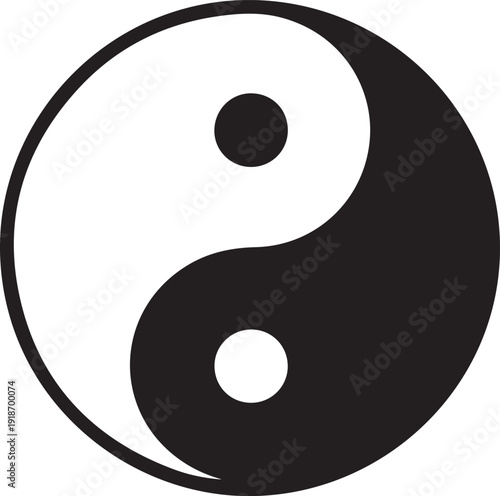 Yin and yang symbol representing ancient chinese philosophy of harmony and balance
