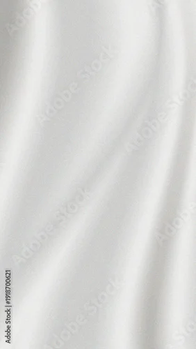 Fototapeta samoprzylepna White silk fabric texture background, smooth elegant satin cloth wavy folds, luxury abstract for wedding or cosmetic products. heavy grainy texture. Vertical template layout poster.