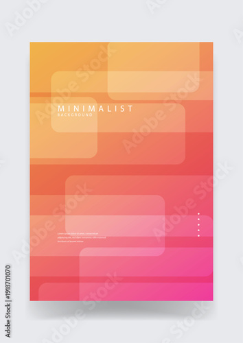Professional minimalist background with overlapping rounded rectangles in warm orange and pink gradient colors
