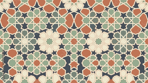 Islamic Geometric Pattern Background - Seamless Arabesque Design for Decor