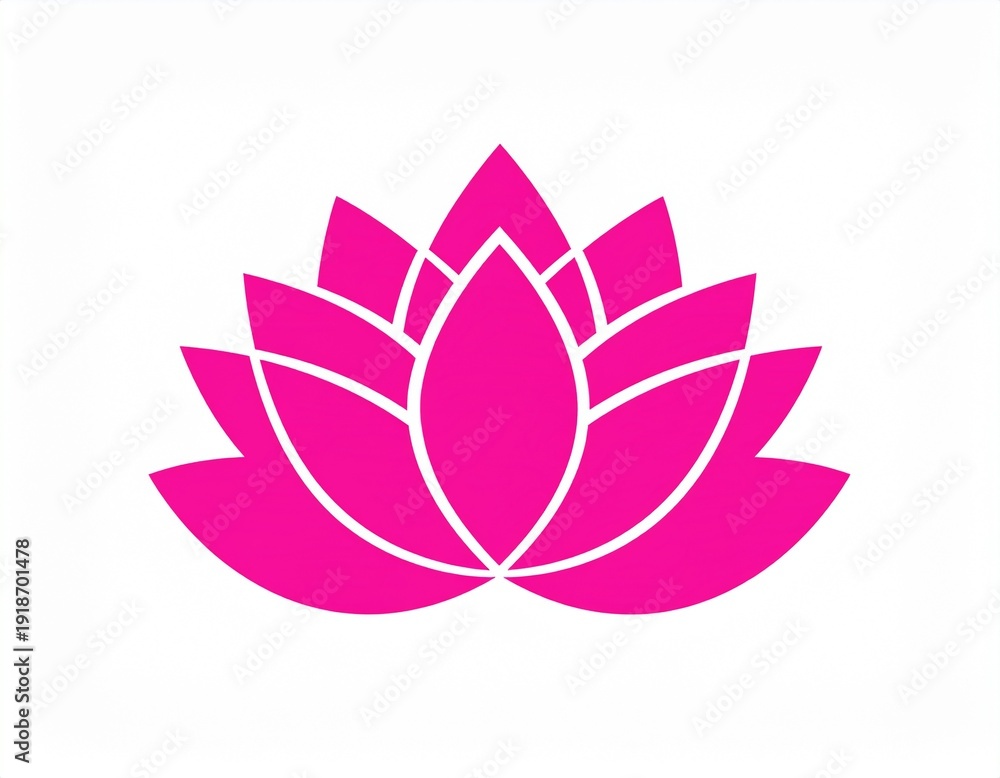 Obraz premium Pink Lotus Flower Icon Symbolizing Spiritual Growth and Serenity.