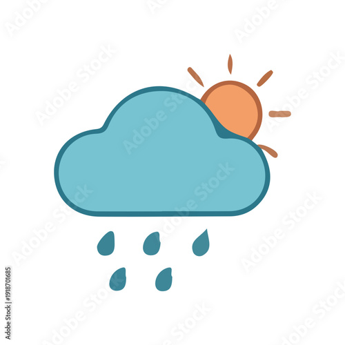 Sun and Rain Weather Icon