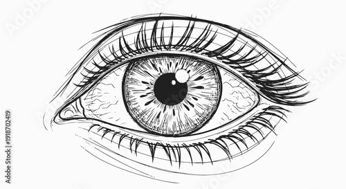 Detailed Illustration of Human Eye Anatomy.