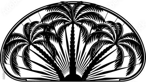 Tropical Palm Tree Vector Minimal Summer Travel Icon